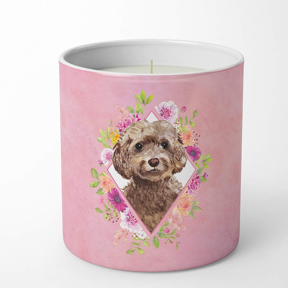 Bougie Cockapoo rose élimine odeurs de cire naturelle de soja