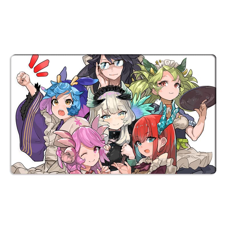 Mlikemat New Playmat Dragonmaid Deck TCG CCG OCG Trading Card Game Mat No Zones + Free Bag (ZD014-276-K), 6000L x 3500W mm