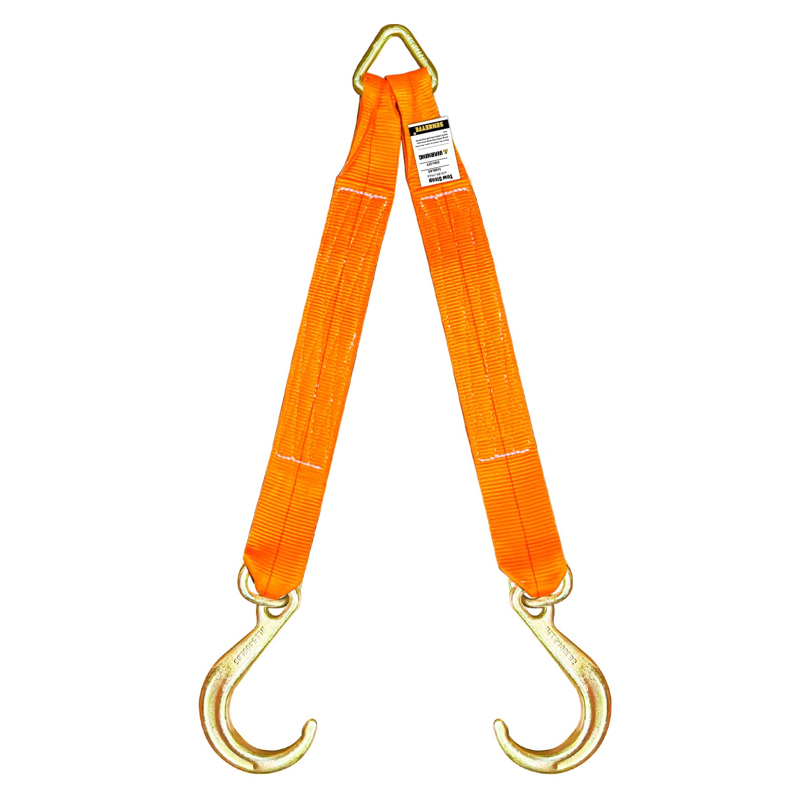 Boxer Tow Straps V Bridle 3" X 24" With RTJ Cluster Hooks, Recovery V Strap Rollback Car Hauler Towing B S 16 200lbs 4 thumbnail image