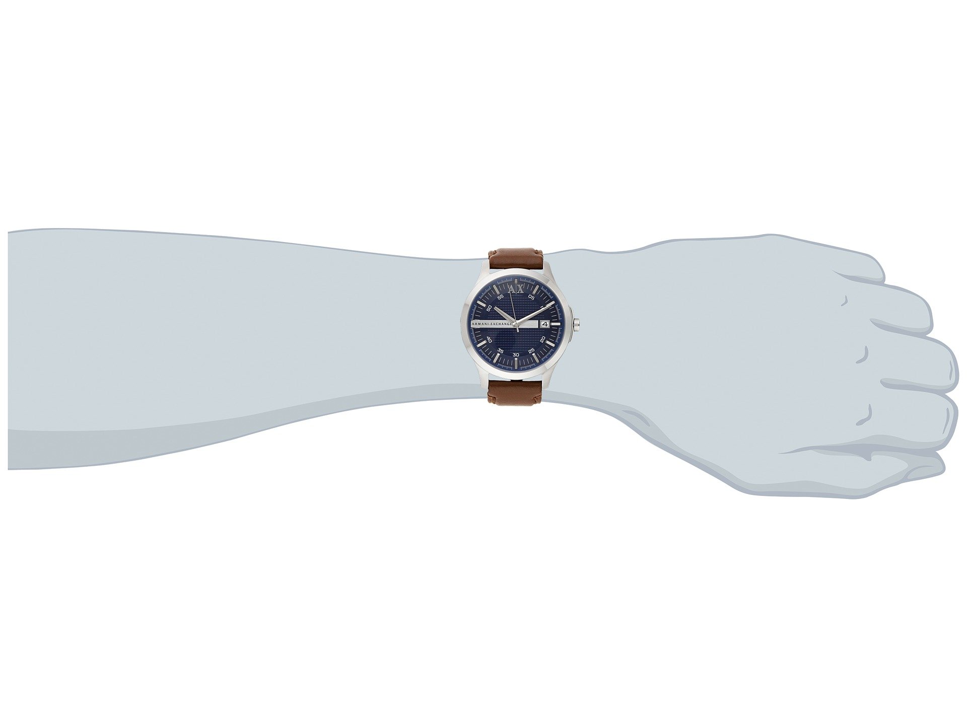 Armani Exchange Orologio da uomo, Movimento al quarzo con data a tre lancette e cassa da 46 mm con cinturino in pelle