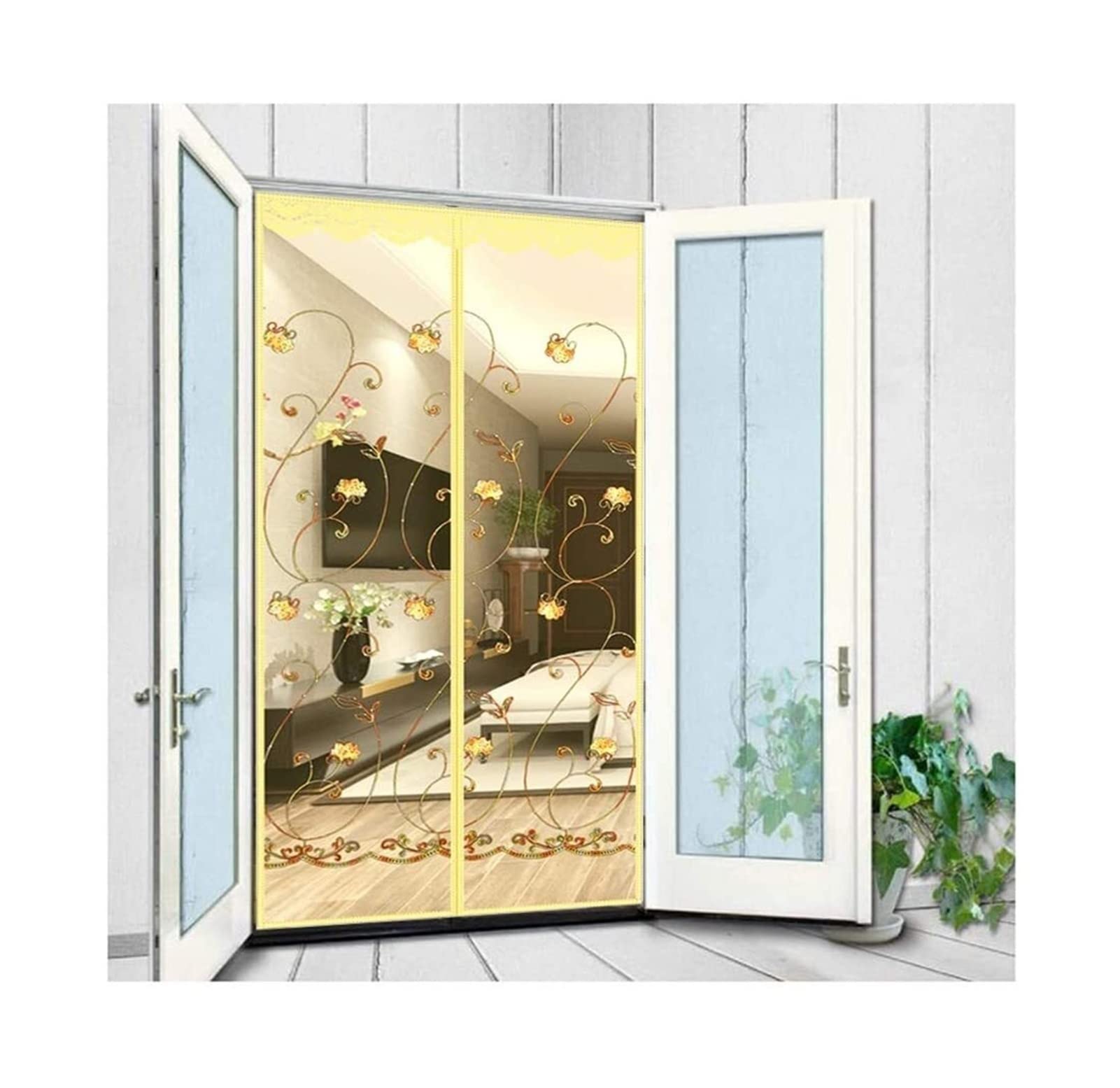 Rideau magnétique pour porte coulissante de balcon et grand salon
