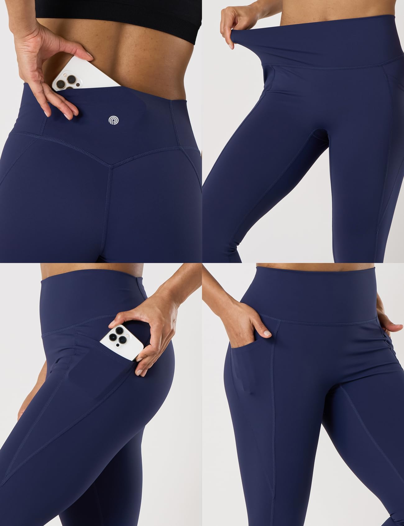 LAPASA Leggings Sportivi Yoga Donna L0A1/B1 - Pantaloni Lunghi Estivi Elasticizzati Tasche Laterali Opachi Vita Alta Push Up Contenitivi Aderenti Modellanti Snellenti Palestra Fitness Running Zumba
