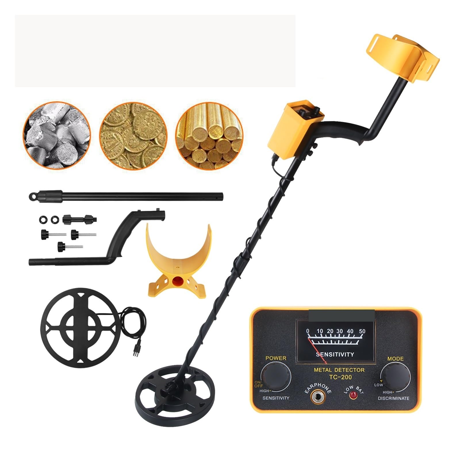 Wykrywacz metalu, TC-200Y Wykrywacz metali Underground Wire Iron Metal Gold Detector Regulowany tracker do wyszukiwania skarbów