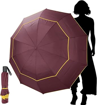 Kalolary 62 Inch Golf Umbrella Extra Large Folding Umbrella Rainproof Compact Umbrella Oversize Double Canopy Vented Waterproof Stick Travel Umbrellas for Women & Men Family Home Use