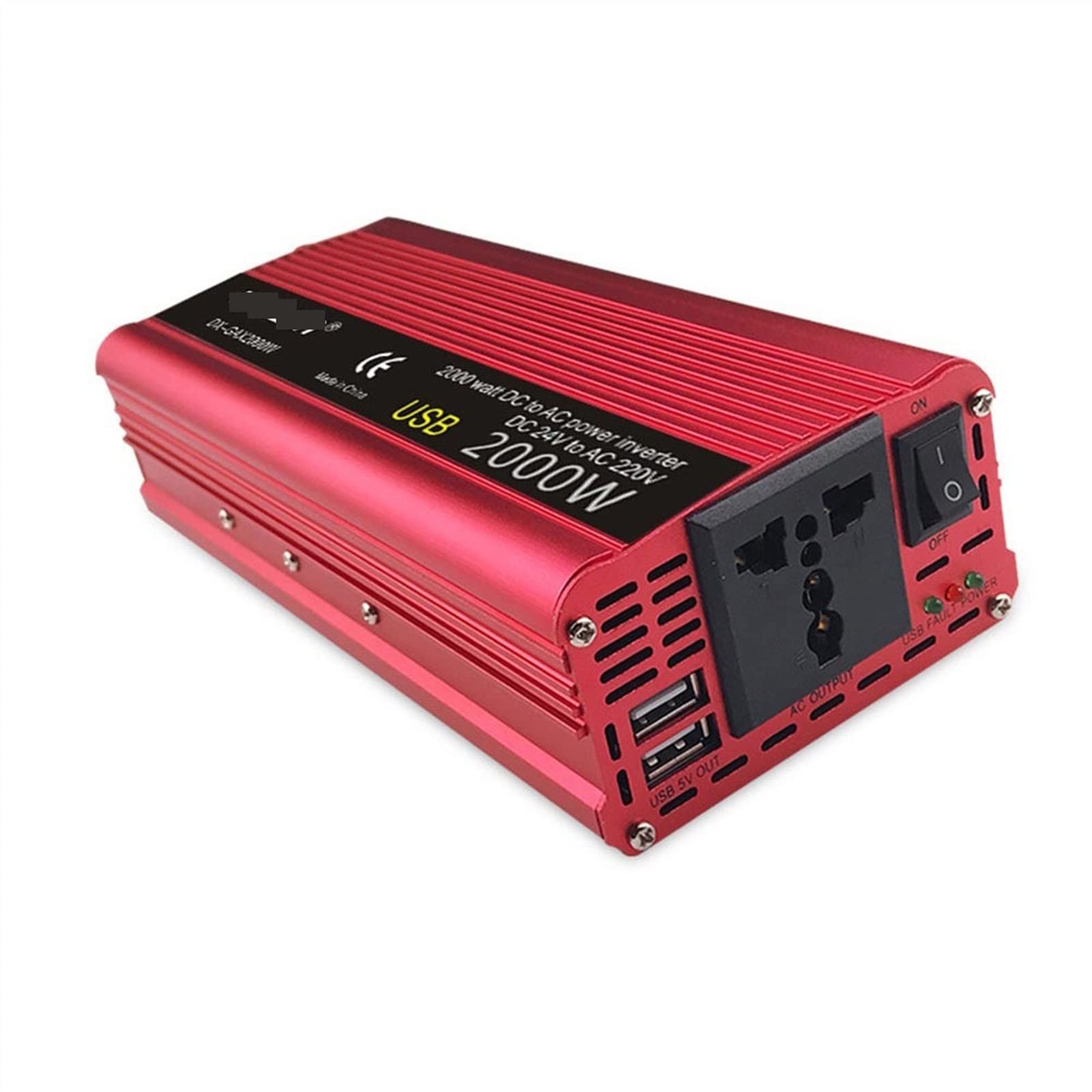 Falownik, Zmodyfikowany falownik sinusoidalny 1500W/2000W/2600W przetwornica napięcia 12V do 220 napięcie zasilania DC AC uniwersalne gniazdo domu na zewnątrz Powerbank(2000W,12V)