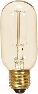 Satco 40T14/CL/15S/120V/Vintage Incandescent Vintage Light, 40W E26 T14, Clear Bulb [Pack of 6]
