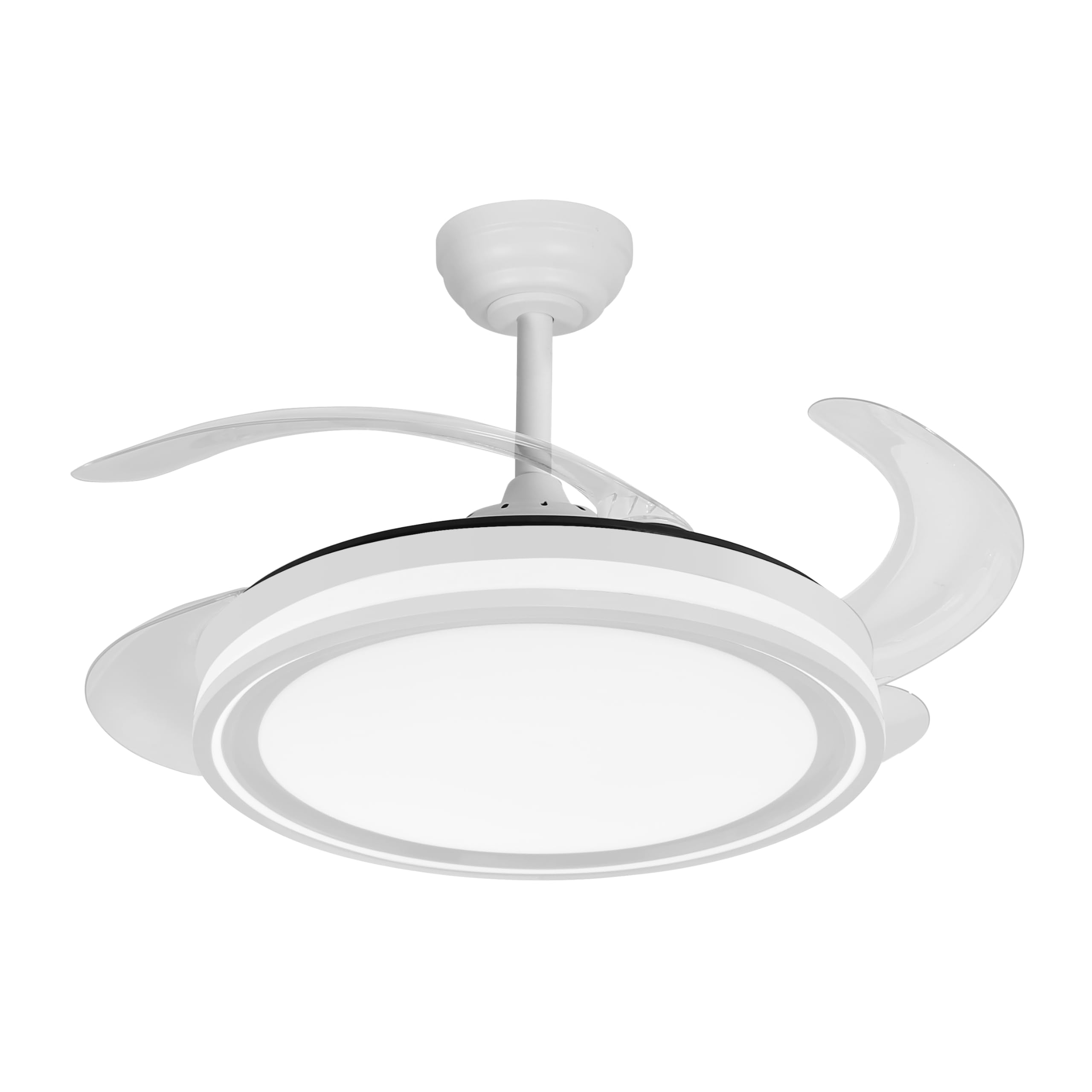 Fabrilamp Ventilador Dc Bandido 59w Blanco 4aspas 107d 5900lm 3500-4000-6500k Remoto Y Temporizador