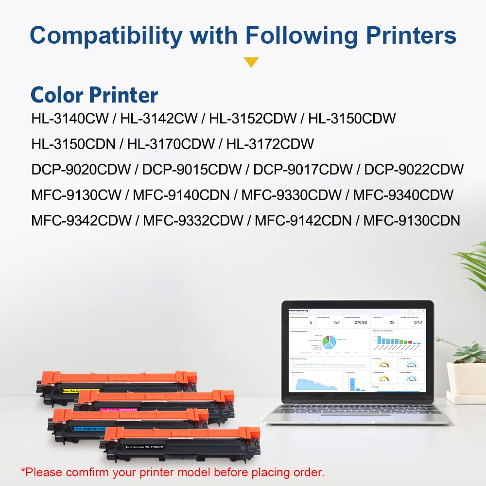 SMARTOMI TN241 TN245 Cartucce di Toner Compatibili per Brother TN-241 TN-245 per Stampanti Brother DCP-9020CDW HL-3140CW DCP-9015CDW HL-3150CDW MFC-9340CDW HL-3170CDW MFC-9330CDW MFC-9130CW