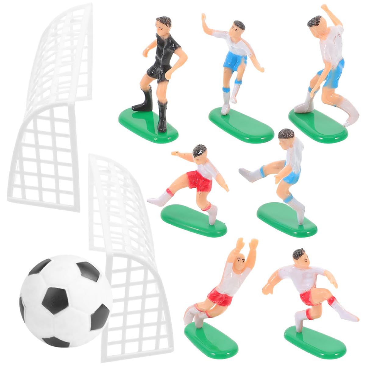ULTECHNOVO 5ensembles Set De Décorations De Gâteau Football Pour Anniversaire Accessoires Thématiques De Football Avec Miniature Et Figurines Décorations Réutilisables Pour Et