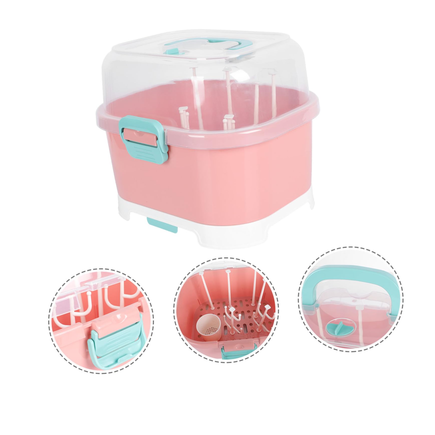 UPKOCH Escurridor De Biberones Multifuncional Tapa Organizador De Cocina para Secado De Botellas y Accesorios Diseño Transparente y Superficie para Bebés y Mamás