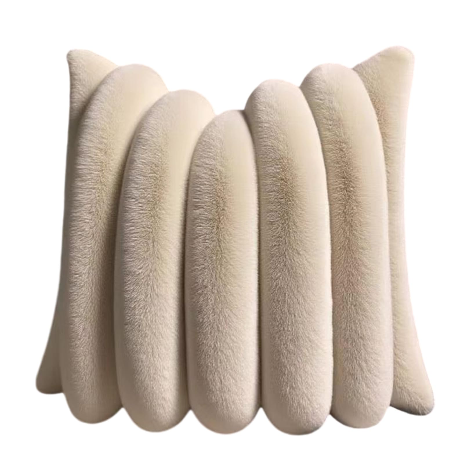 Kalttoy M Imitation Pillow Case With Stripes, Achine Washable Home Styling Imitation Rabbits Hair Pillow Cover