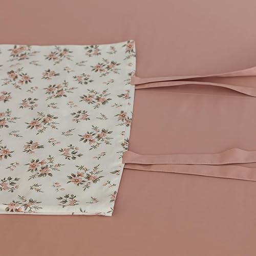 Miniatura 2 de Fundas de almohada de flores rosadas, 2 piezas, fundas de almohada florales con elegantes corbatines, 100% algodón, fundas de almohada estándar