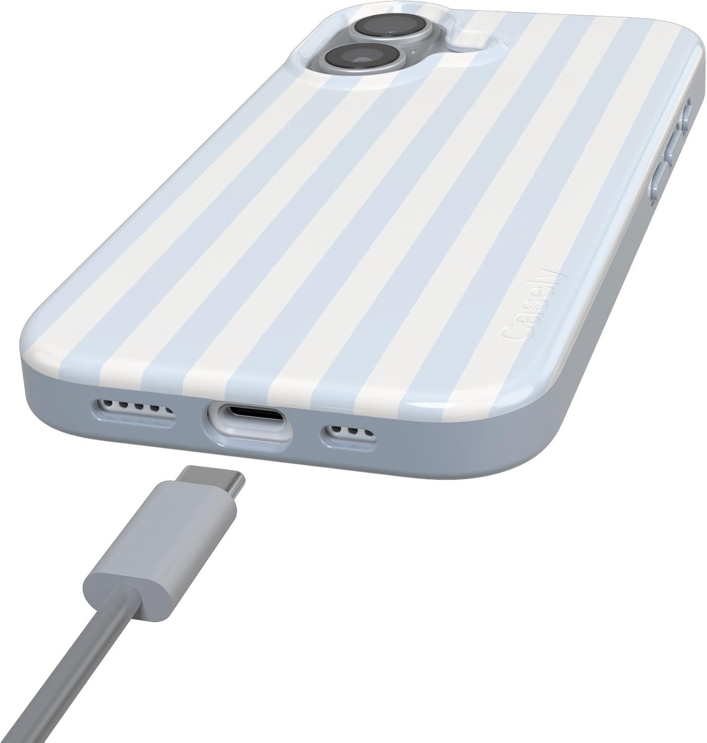 Casely iPhone 17 Case | Blue Stripes | Sunday Best | Compatible with MagSafe | Classic Ultra Slim Design - Image 7