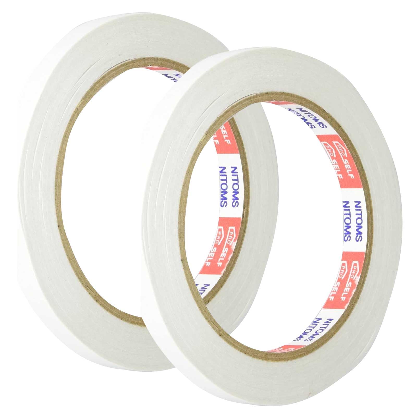 ニトムズ(Nitoms) PROSELF 一般両面テ-プ ホワイト 幅10mm×長さ20m 2個セット 日本製 薄い マジックテープ フック A9001