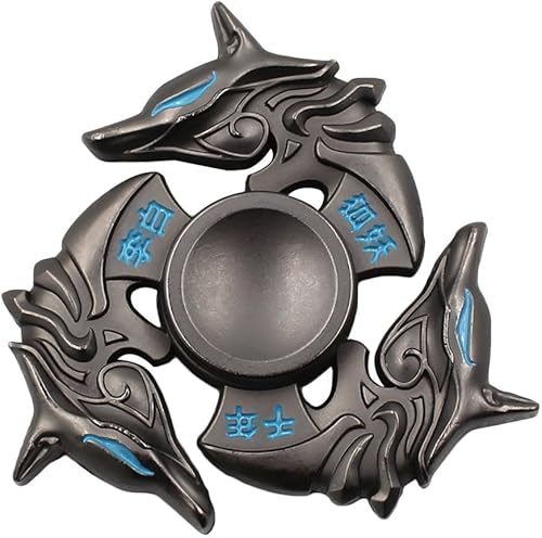 Fidget Spinner Metal Hand Spinner EDC TDAH Focus Toy Ultra Durable Alta Velocidad Ansiedad Alivio Juguete de Alivio de la Ansiedad, Zorro Negro