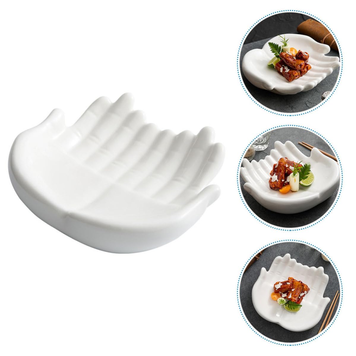 TIDTALEO Assiette à Sushi Céramique Double Design Original Plat de Présentation Japonais pour Restaurant et Snacks