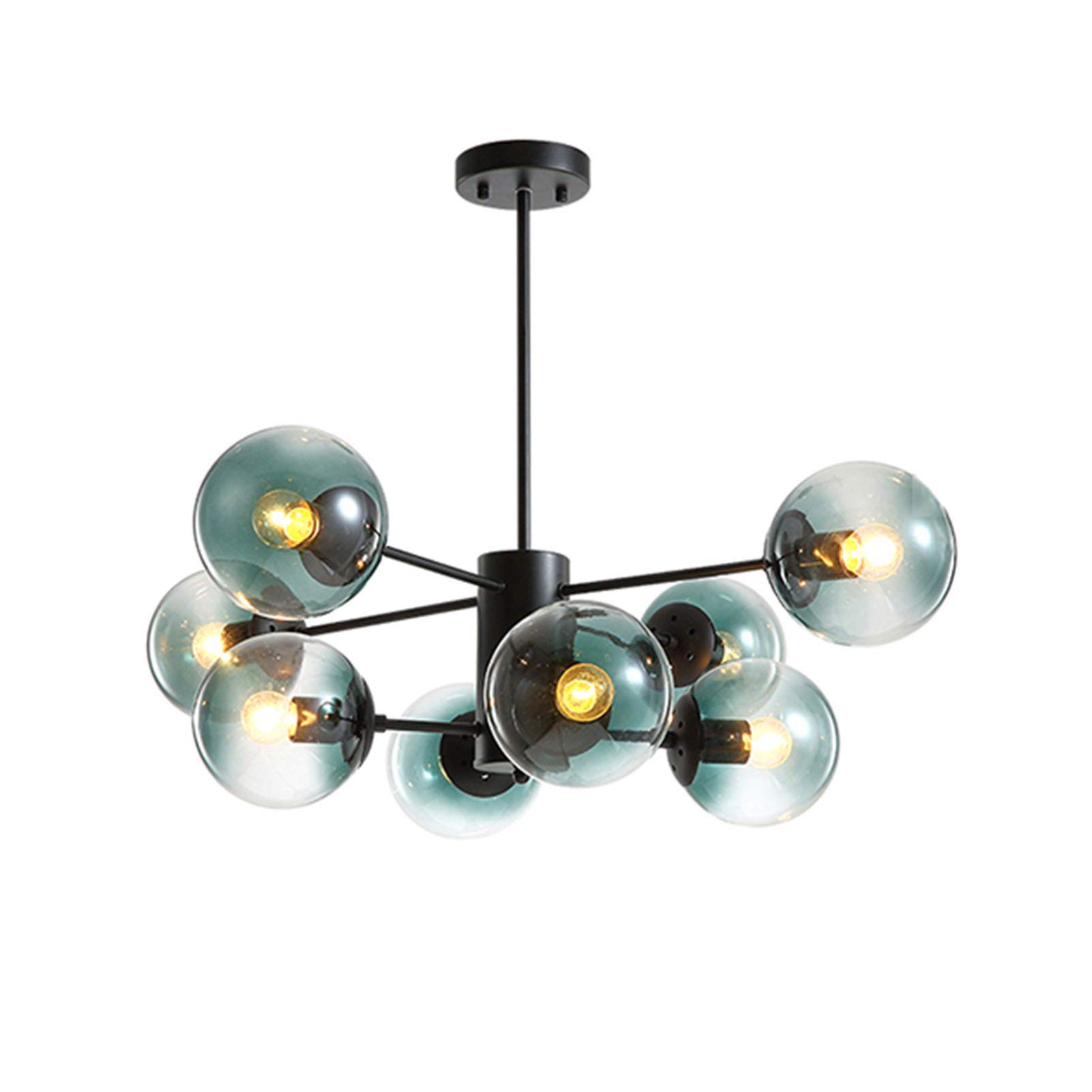 CZYLJLK Modern Ceiling Light,12 Lights Sputnik s Blue Dining Room Lighting Fixture Mid Century Industrial Vintage Pendant Light for Living Bedroom-Black 8t