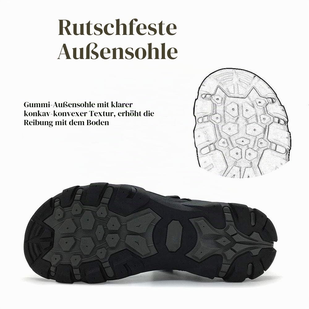 HEVA Sandalen Herren Leder Outdoor Sport Trekking Wander Sandalen