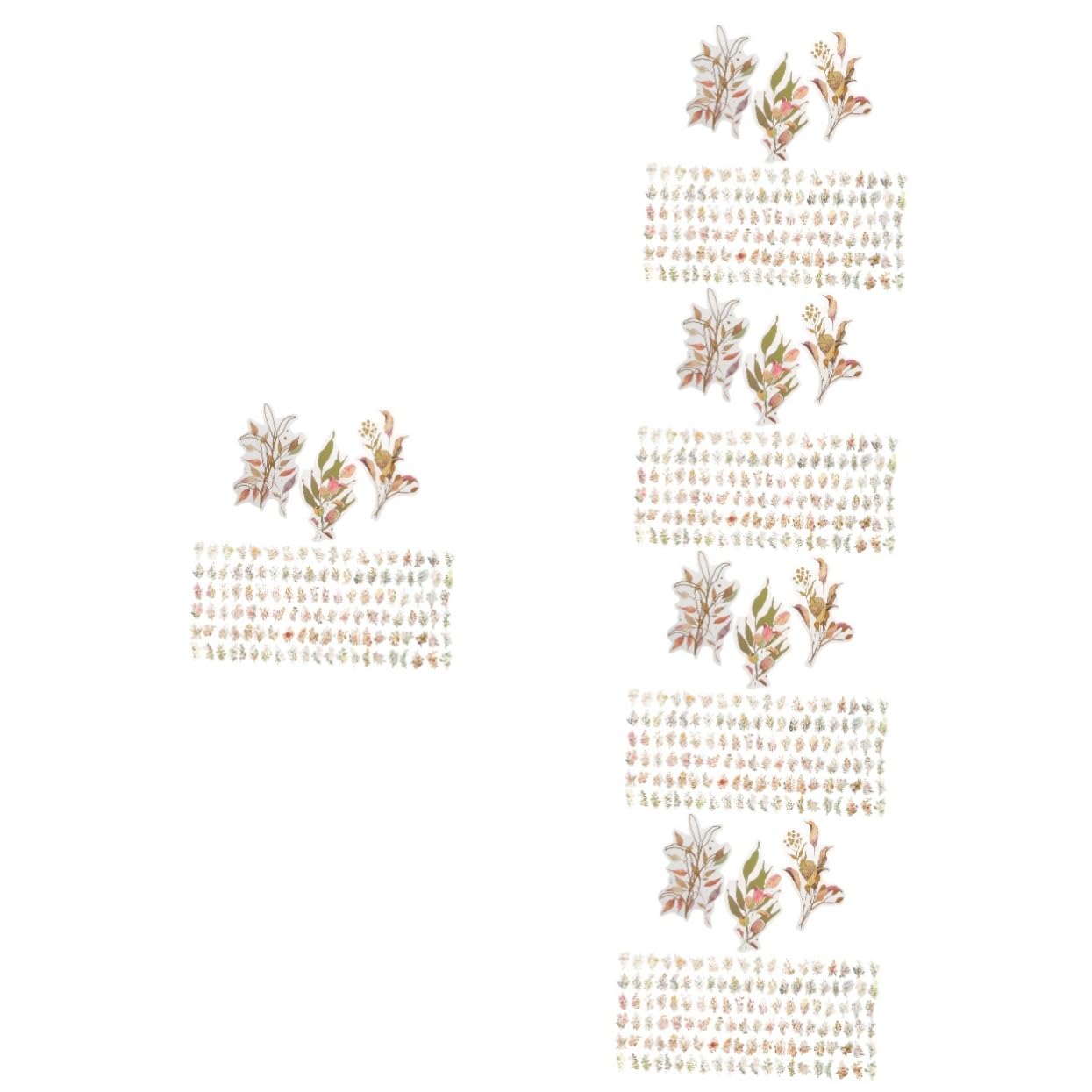 5 Set Adesivi Scrapbooking Holografici Da Decorazioni Per Album E Progetti Fai Da Te Stile Foglie E Piante Per Decorazioni 240 Pezzi * 5