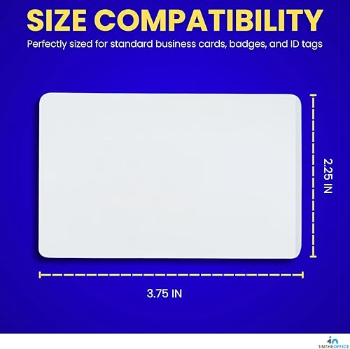 Miniatura 3 de 1InTheOffice Bolsas de laminación para tarjetas de visita, bolsa de laminación de 5 mil, hojas de laminación de plástico, 2.25 pulgadas de ancho x