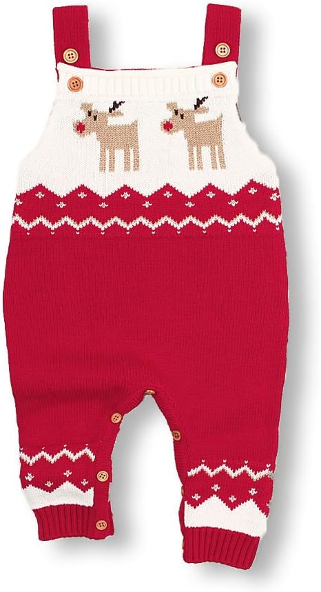 mimixiongBaby Christmas Sweater Toddler Reindeer Outfit Sleeveless Red Clothes