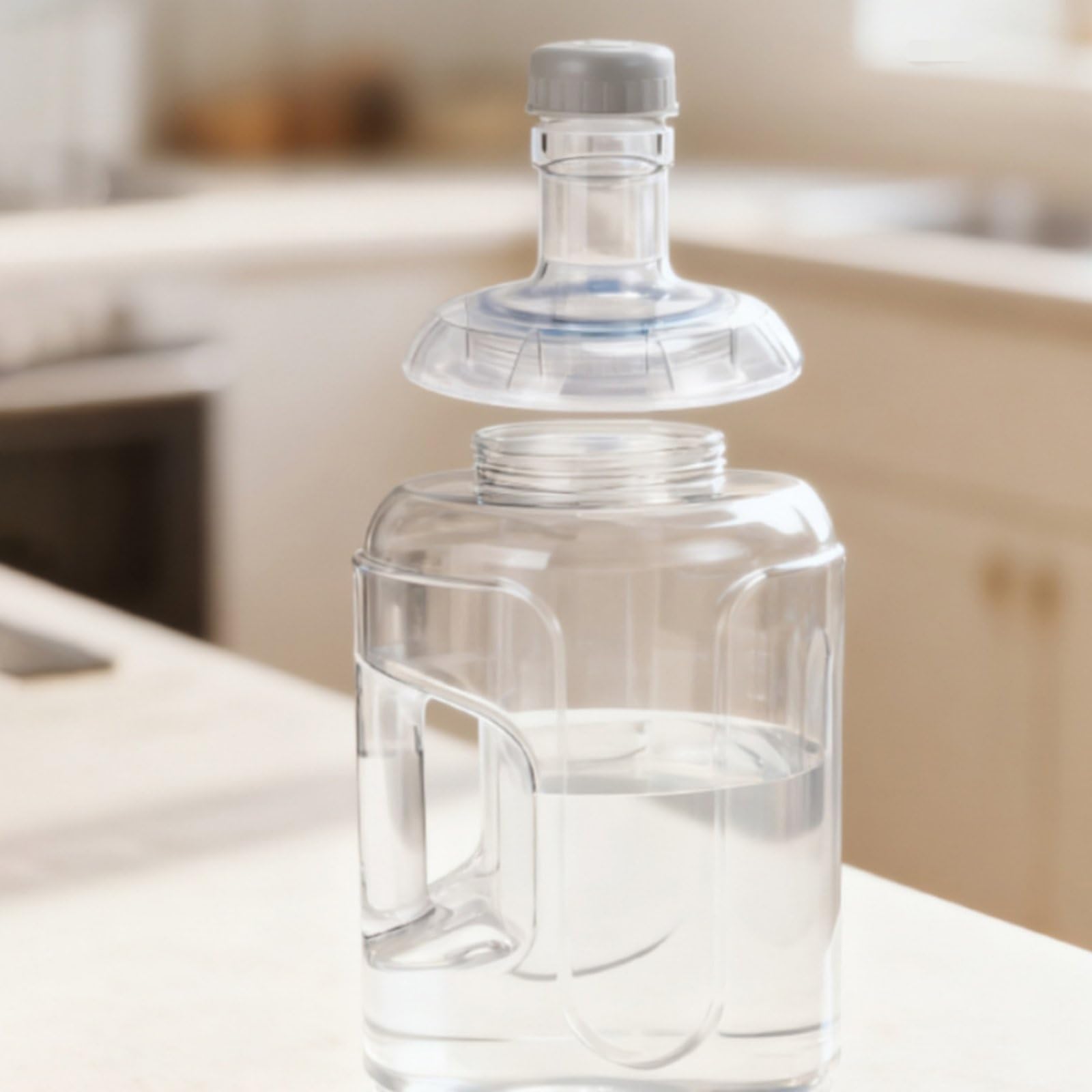 rockible Dispenser Acqua Contenitore Caraffa Serbatoio con Struttura Smontabile E Coperchio Multifunzionale con Quadrante Timer Compatibile con Dispenser, 7.5L, Detach Clear