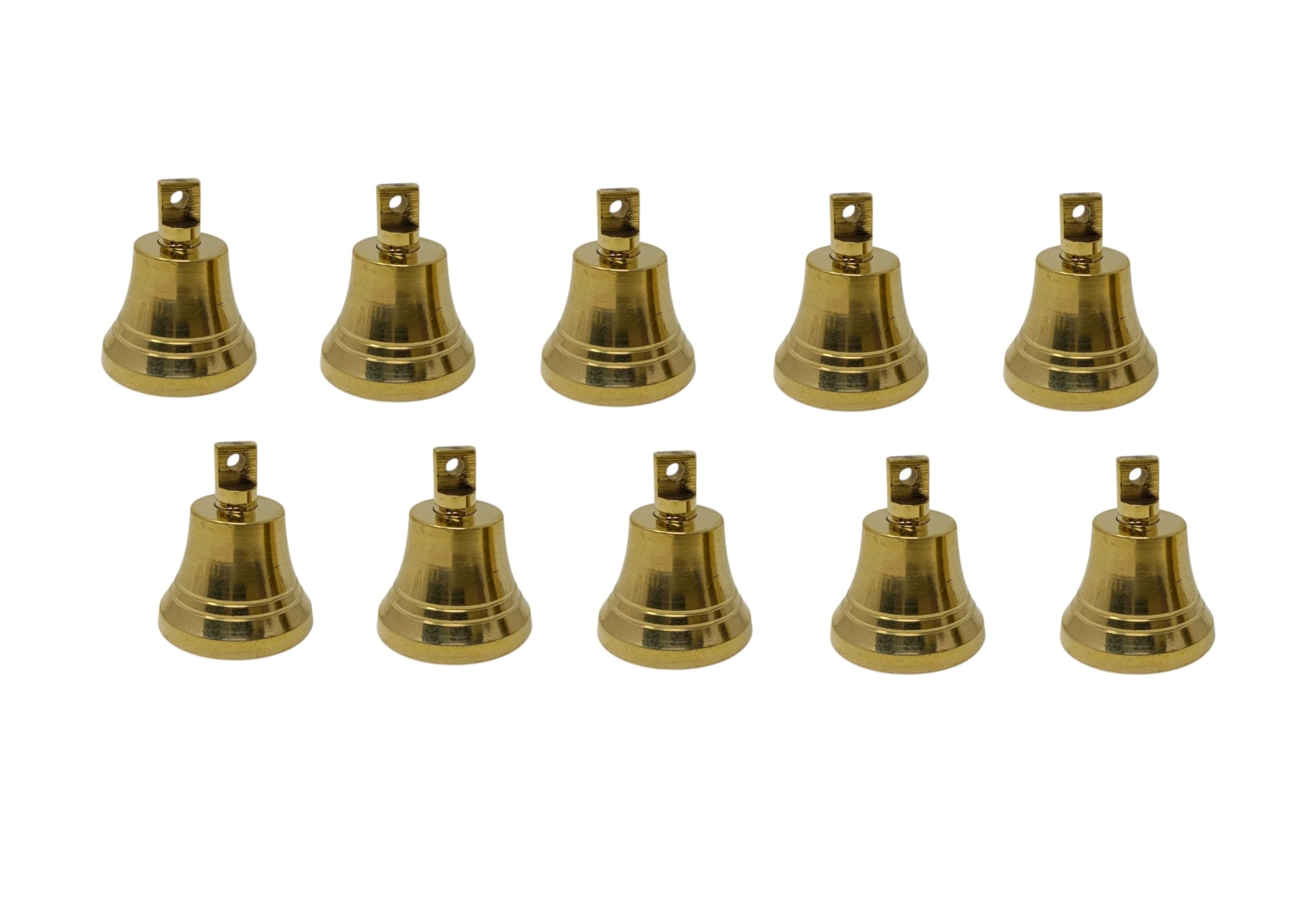 Wonderlist Handicrafts Indian Sleigh Bells Brass Bells Jingle Bells for Home Door Décor, Crafts, Chimes, Christmas Decor, Pet Bells Christmas Craft Bells for Christmas Decorations (Pack of 50)