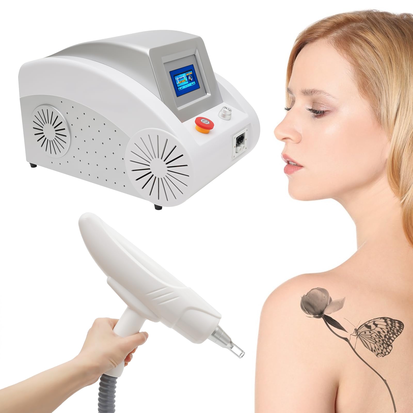 ND YAG La-ser - Eliminación de tatuajes para eliminar el acné, reafirmación de la piel, dispositivo de belleza, 1000 W, doble longitud de onda, 1064 nm, 532 nm