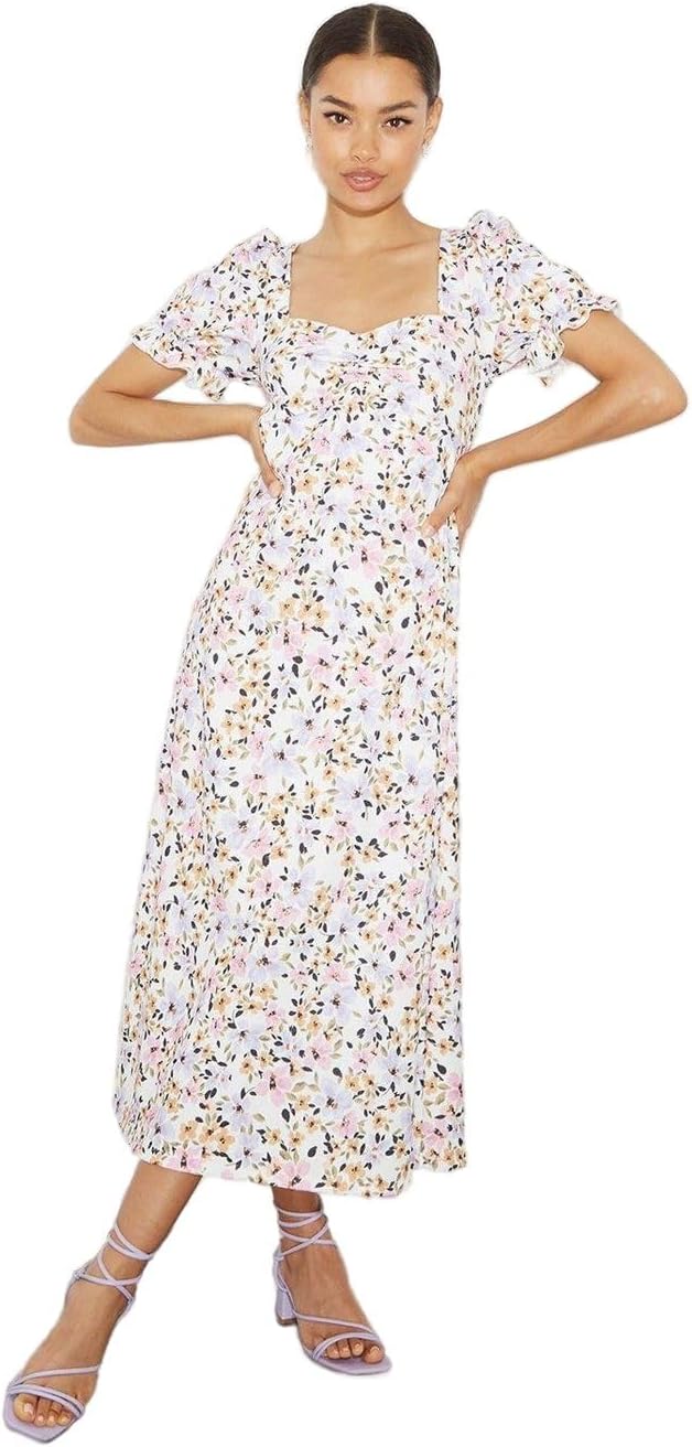 Dorothy Perkins Womens Floral Heart Puffed Midi Dominican Republic | Ubuy
