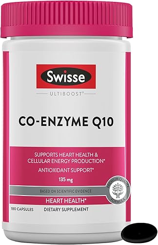 Swisse CoQ10 Suplemento Co-enzima Q10 | Suministro de 6 meses | Coenzima Q10 apoya la salud del corazón y la producción de energía celular de