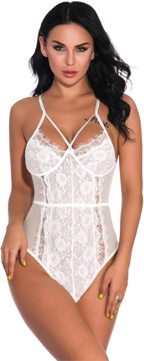 Women's Chemises & Negligees Women's Lace Lingerie One Piece Mini Bodysuit
