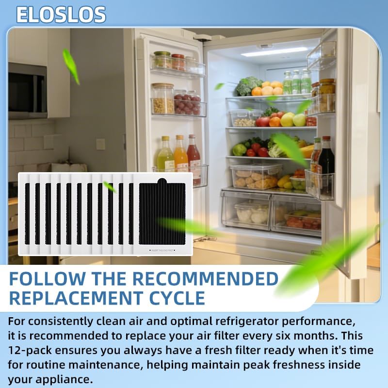 12 Pack Replacement Air Filter Compatible with Viking RAFVRF, Freestanding French-Door RVRF336/RVRF3361, Frigidaire & Electrolux Pure Air Ultra, Replaces 242047801, 242061001, 242047804, 241754001