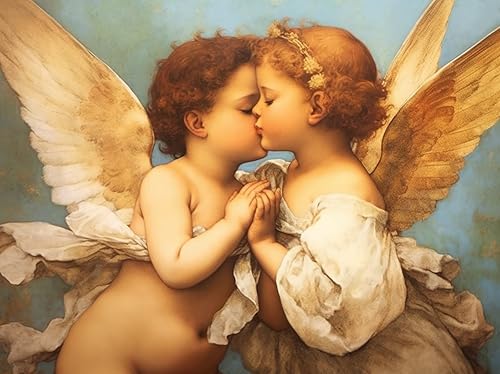 LXTONG Kit de arte de diamantes de ángel para bebé, 5D con taladro redondo completo con alas para bebé, pintura por números, pintura de diamantes de