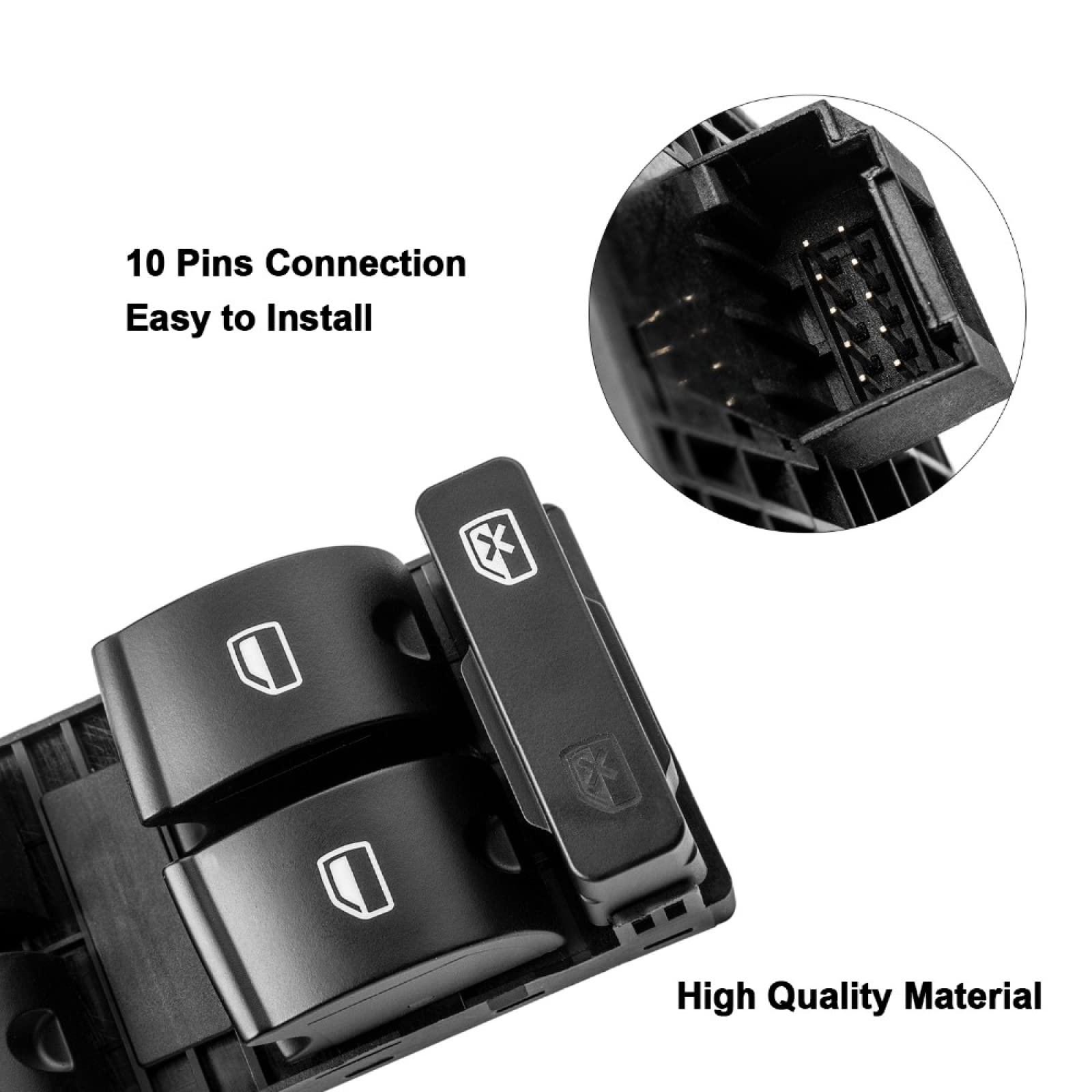 Interruttore Alzacristalli elettrico Per A4 B6 Per A4 B7 Auto di Energia Elettrica Principale Pulsante di Interruttore Della Finestra Accessori Auto 8E0959851B (Misurare : Set