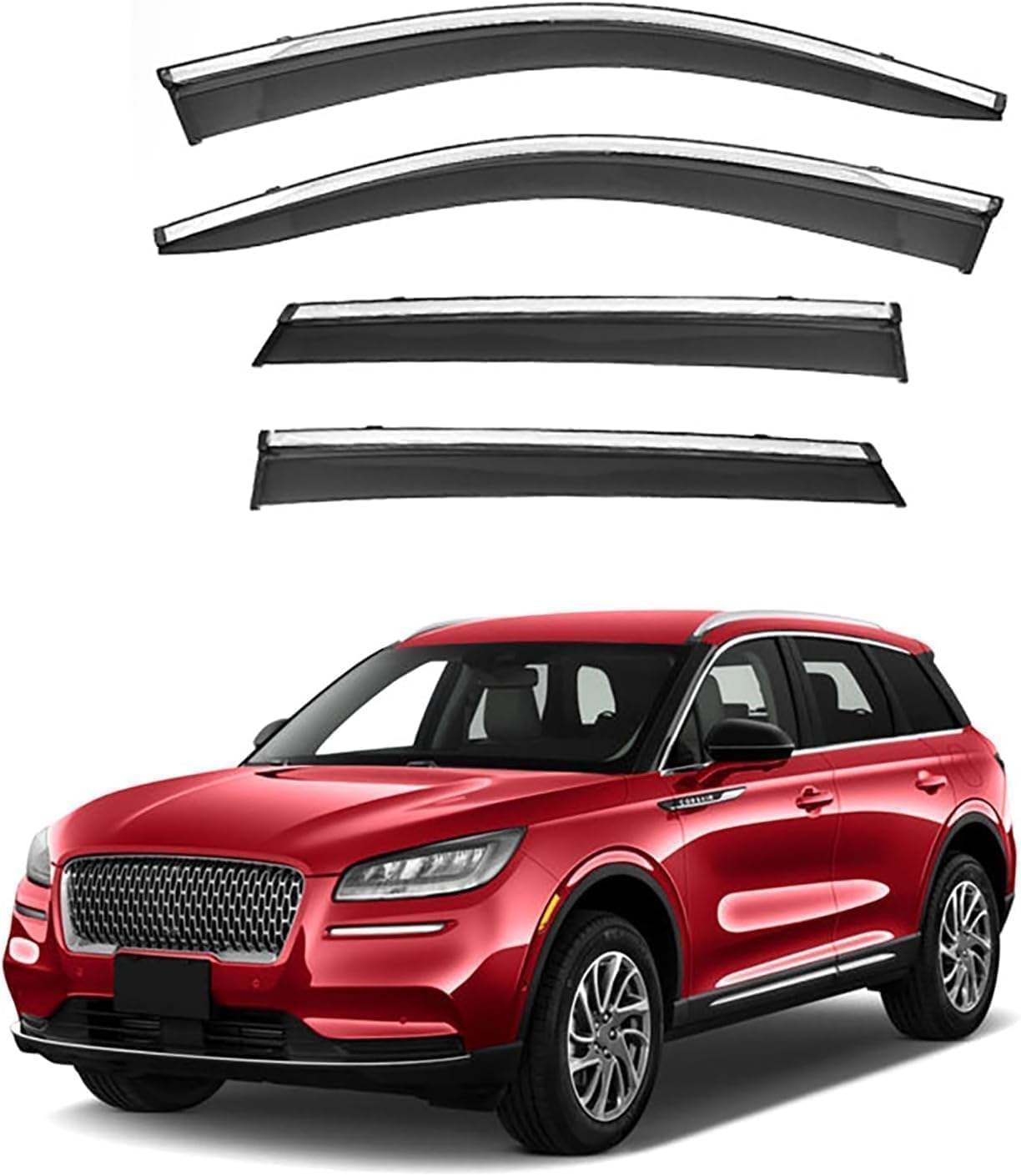 FENGJP Car Window Wind Deflectors for Lincoln Corsair MK1 2020 2021 2022 2023, Window Wind Deflector Visor Rain Smoke Guards Automotive Accessories