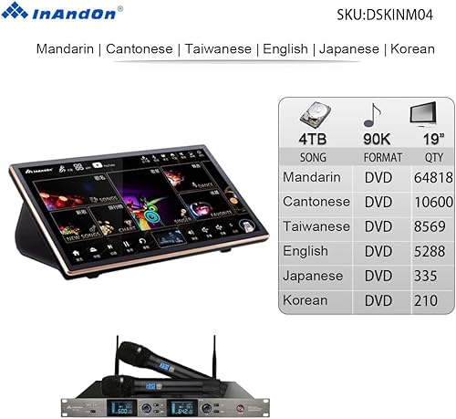 Miniatura 2 de 2025 Nuevo tipo DSKINM 4T 90K 19 "MIC Karaoke Player Máquina inteligente de llave de voz en línea Película en línea Sistema dual Coexistencia