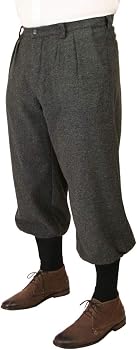 Historical Emporium Men's Wool Blend Herringbone Tweed Knickers