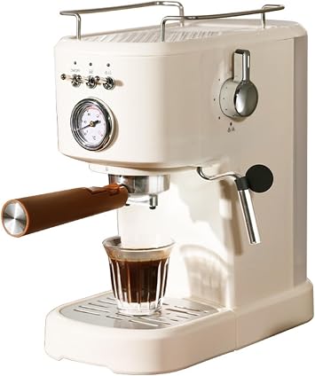 Retro Espresso Machine 20 Bar Pressure with Milk Frother Steam Wand 1.2L Removable Water Tank for Espresso Cappuccino and Latte Professional Grade