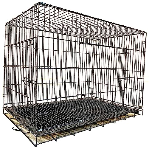 Image of Dog Trust Dog Cage Powder Coated Black Color Rust Proof Metal Folding Kennel Suitable for Large Size Breeds (36 inch Black cage)