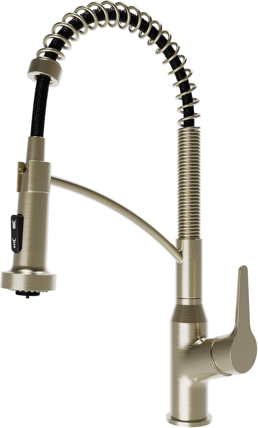 Karran Scottsdale Commercial Style Pull-Down Kitchen Faucet with Sprayer, Spot-Free Champagne Bronze, High Arc Single Handle Pre-Rinse Spring Faucet