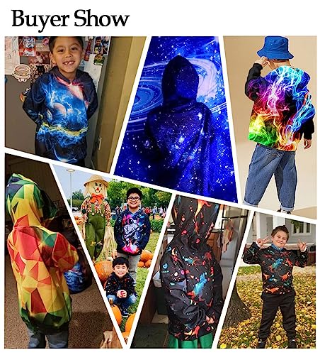 Asylvain Boys Hoodies Graphic Hoody Hoodie Kids 3D Print Sweatshirts Unisex White Paint Colorful Sweater Shirts Novelty Graphic Hooded Pullover Sweatshirt For Girls With Pocket, 13-15 Years #TOP3