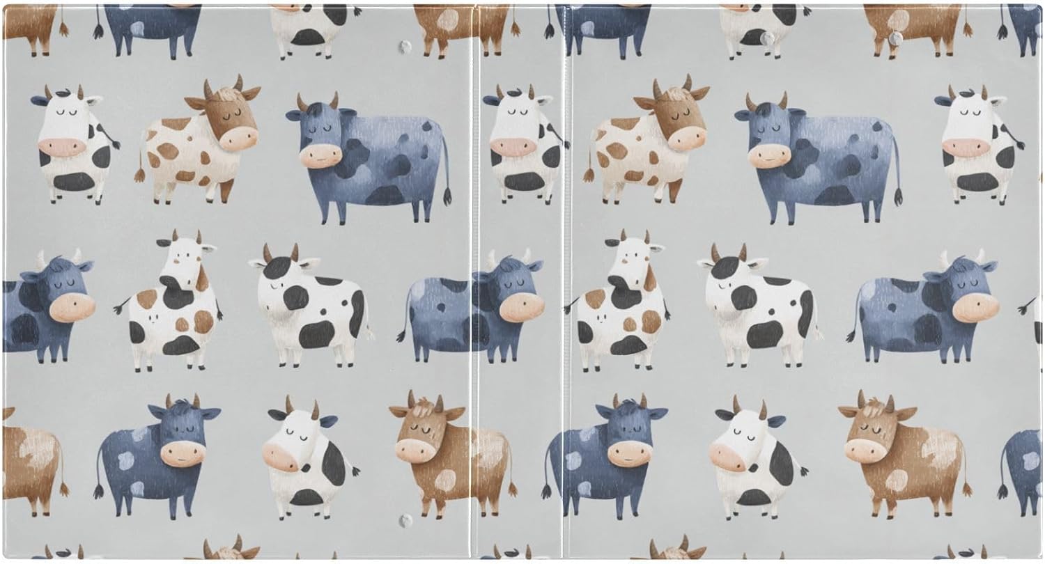 Cute Cows 3 Ring Binders 1.5 Inch Clear View Three Ring Binders Versatile Binder for Work School Office Supply 1 Pack