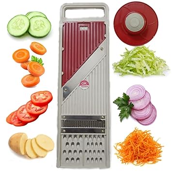 N.I PRODUCTS Vegetable Slicer and Dicer, Multi-Purpose Chopper with Stainless Steel Blades