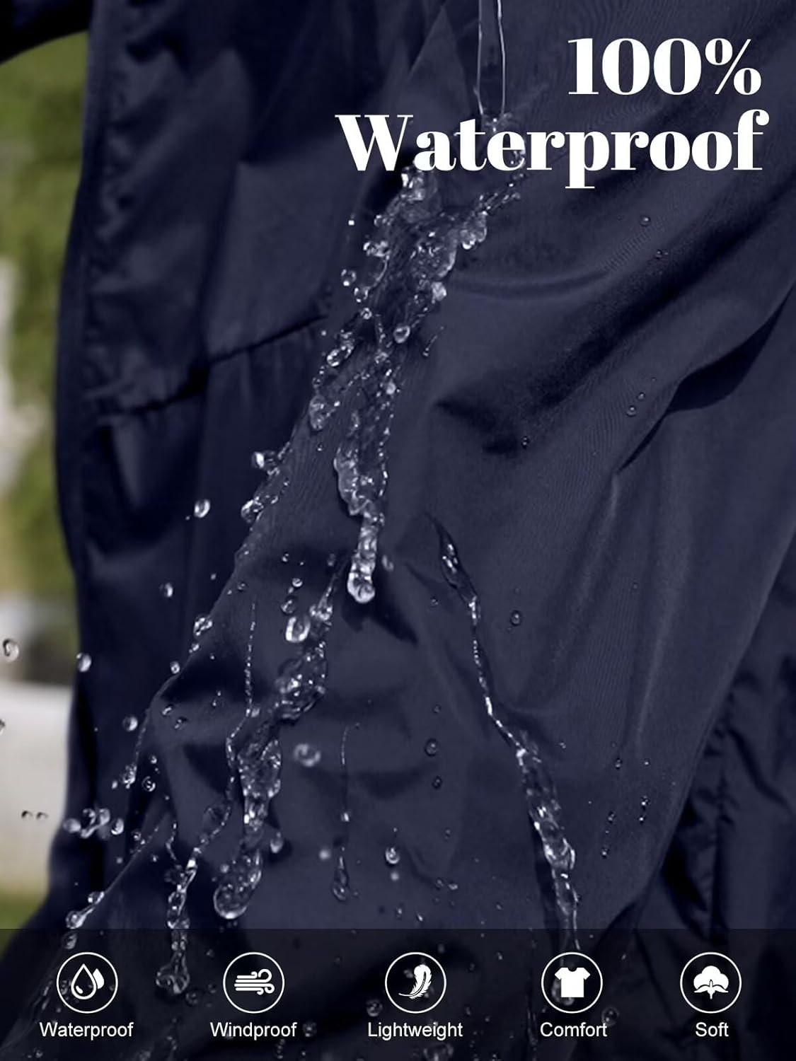 Packable Rain Jacket Women Waterproof Lightweight Jacket With Hood Womens Windbreaker Jacket S-XXL - Image 5