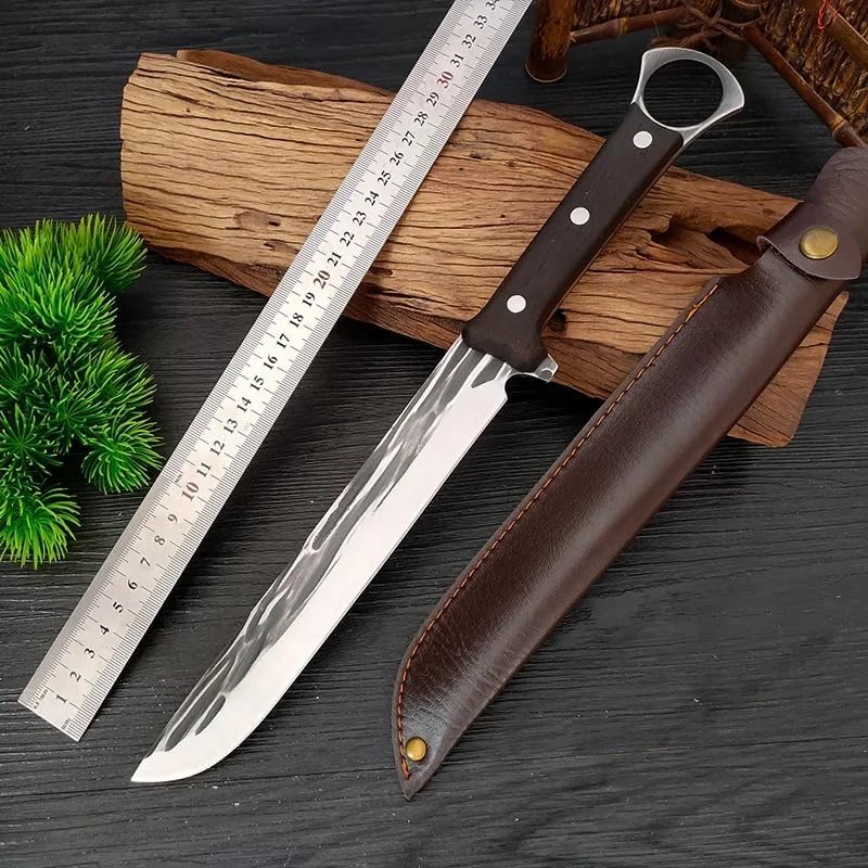 Knives Japanese Brisket Slicing Knife, 7.9" Premium High-Carbon Butcher Breaking Knife Hand Forged Long Meat Trimming Carving Knife for Turkey Slicing Meat Rib Roast BBQ Christmas Gifts