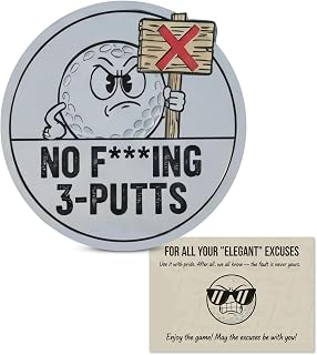 Funny Golf Ball Marker Gifts, Humor Novelty Golf Ball Marker with Funny Word and Cards, A Fitting Excuse for A Mistake, Golf Gag Gifts for Men, Golfers