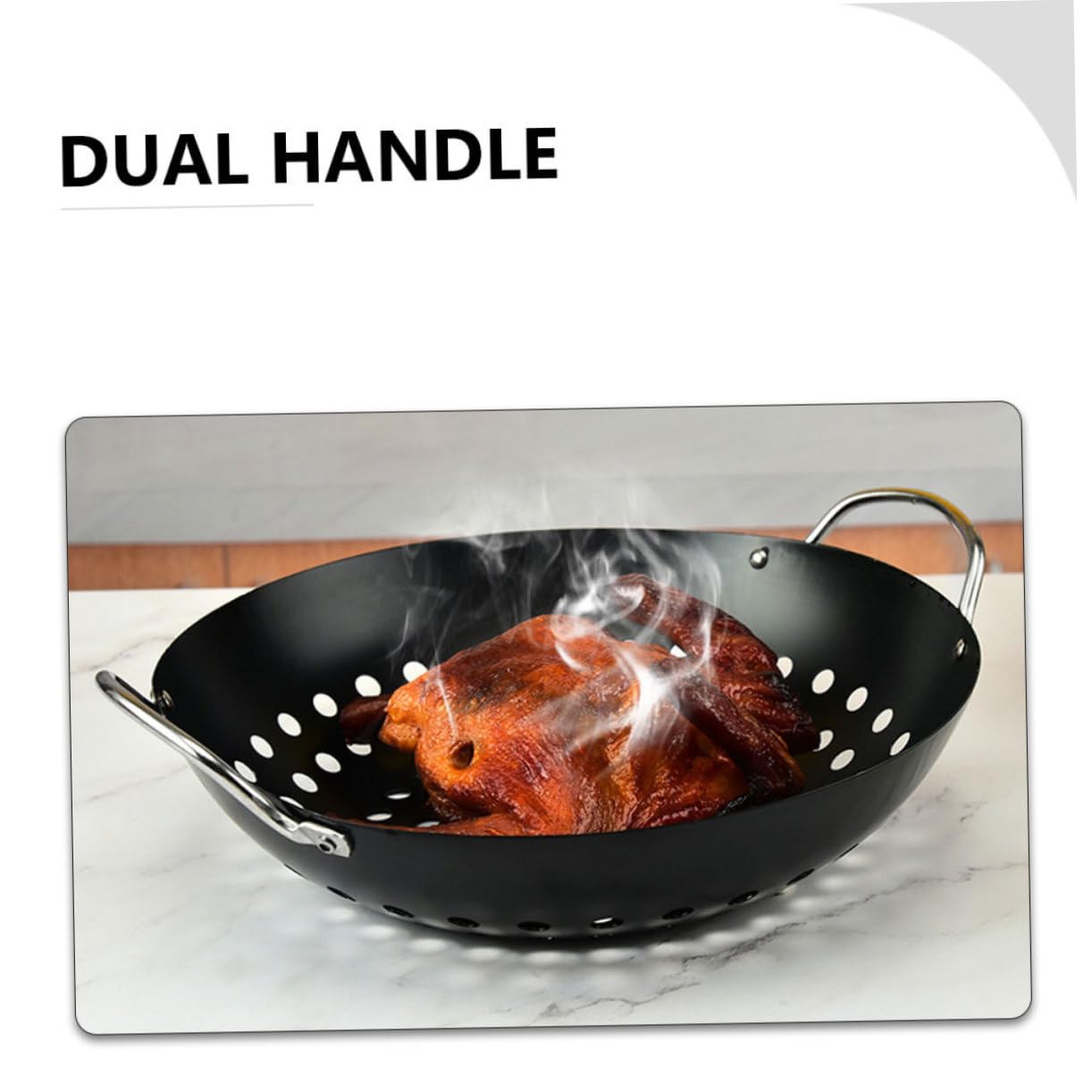 Griglia a rete per barbecue, Padella antiaderente for barbecue, nera, 31,7x28x9 cm