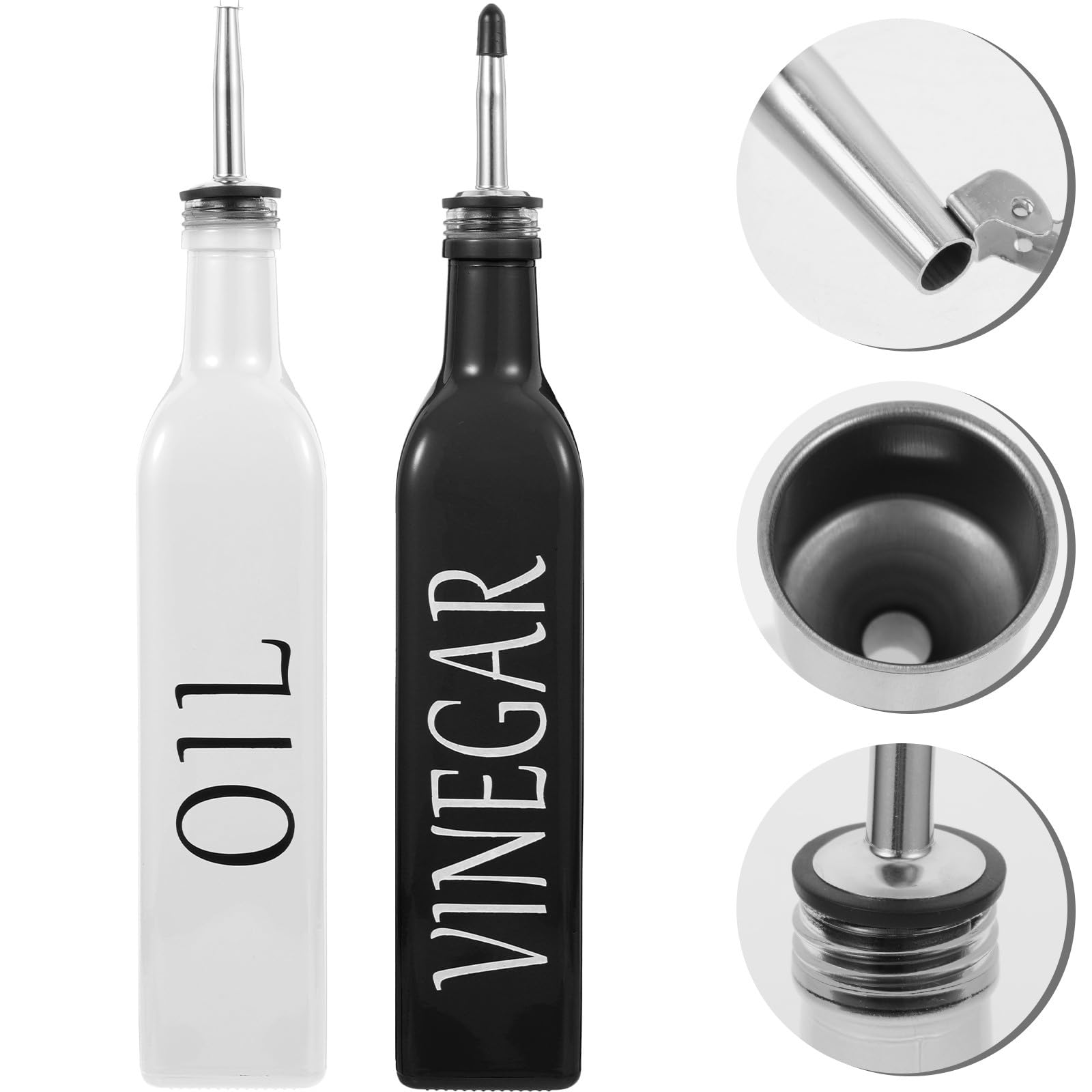 Set di Dispenser per Olio e Aceto in Vetro Dosatore, Design Unico e Stile Raffinato, Multifunzione per Cucina, Mantiene le Spezie Fresche