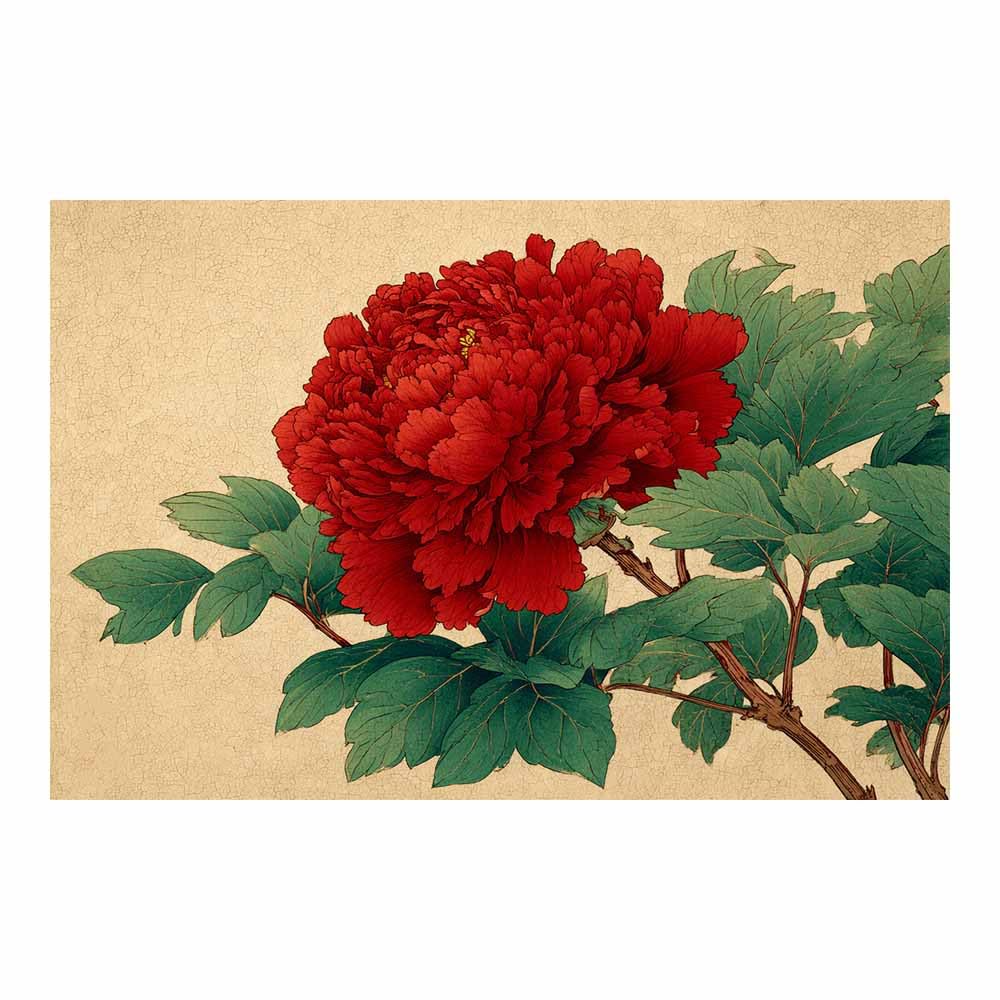 ZAMAEIU Natural Scenery Painting Crimson Branch Design Pictures Artwork, Contemporary Wall Art Large Size, Room Aesthetic Home Decor,Living Room,Bedroom(red)-30x50cm Unframed