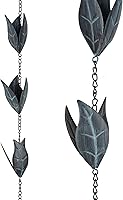 Vista 4 de Cadena de lluvia de metal para decoración de 6 pies, canal de cadena de metal de 72 pulgadas para aleros de casa, jardín y hogar, cadenas de lluvia